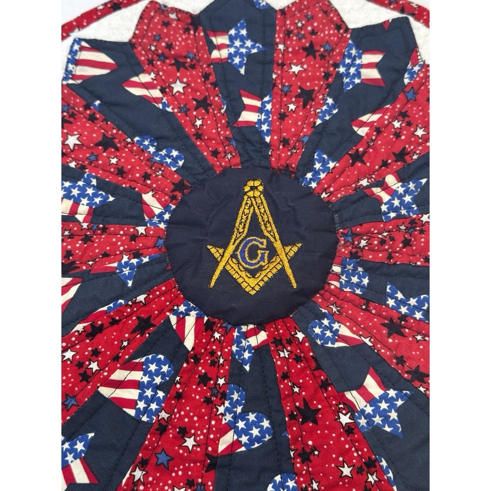 Masonic Grand Lodge of Idaho 1867 Sesquicentennial Quilted Mat Americana 14.5"